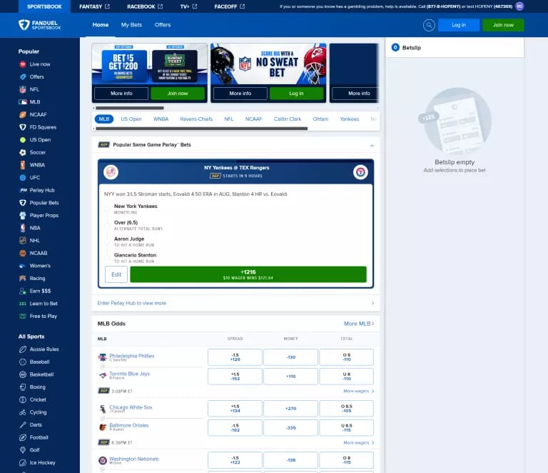 fanduel homepage