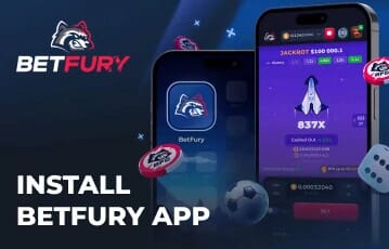 Interfejs mobilny strony Betfury na smartfonie