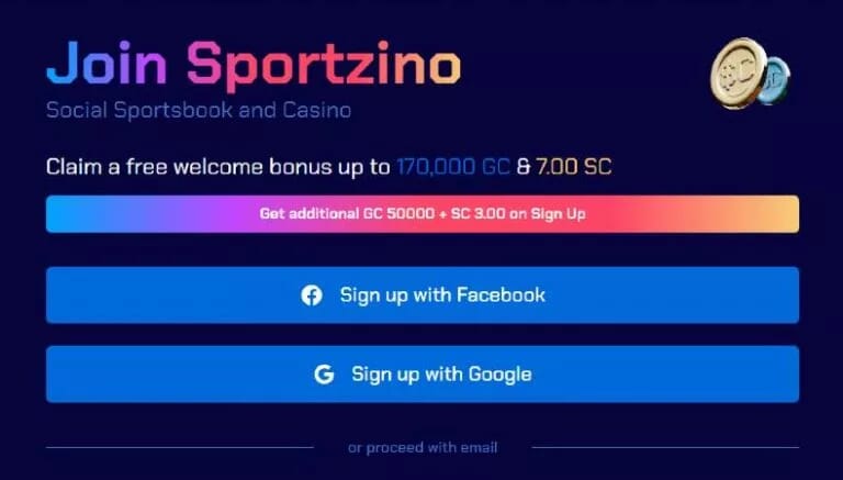 Sportzino welcome offer