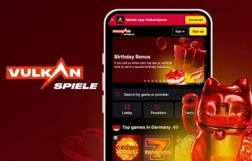 Vulkanspiele Casino mobile Oberfläche auf einem Smartphone